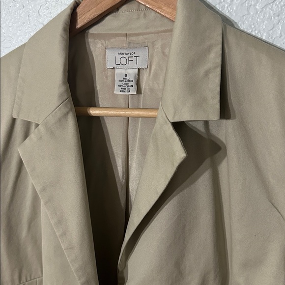 LOFT Women Beige Blazer Cotton Size 8 - Picture 3 of 6